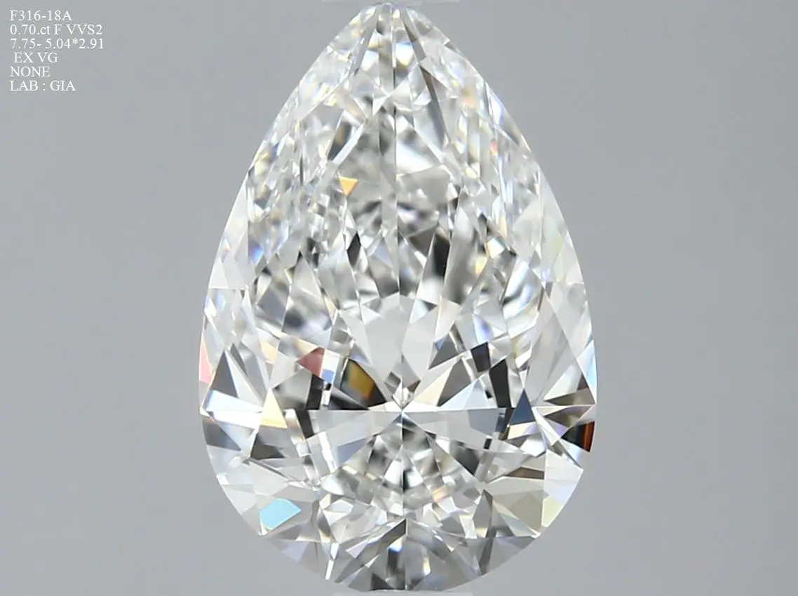 0.7 Carat Natural Pear Diamond