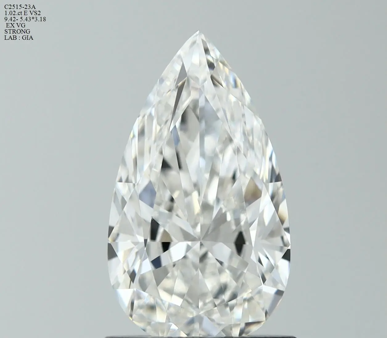 1.02 Carat Natural Pear Diamond